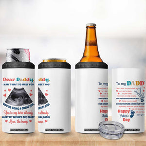 Happy First Fathers Day 4 in 1 Can Cooler Tumbler New Dad 1st Time Daddy Announcement TB10 Print Your Wear