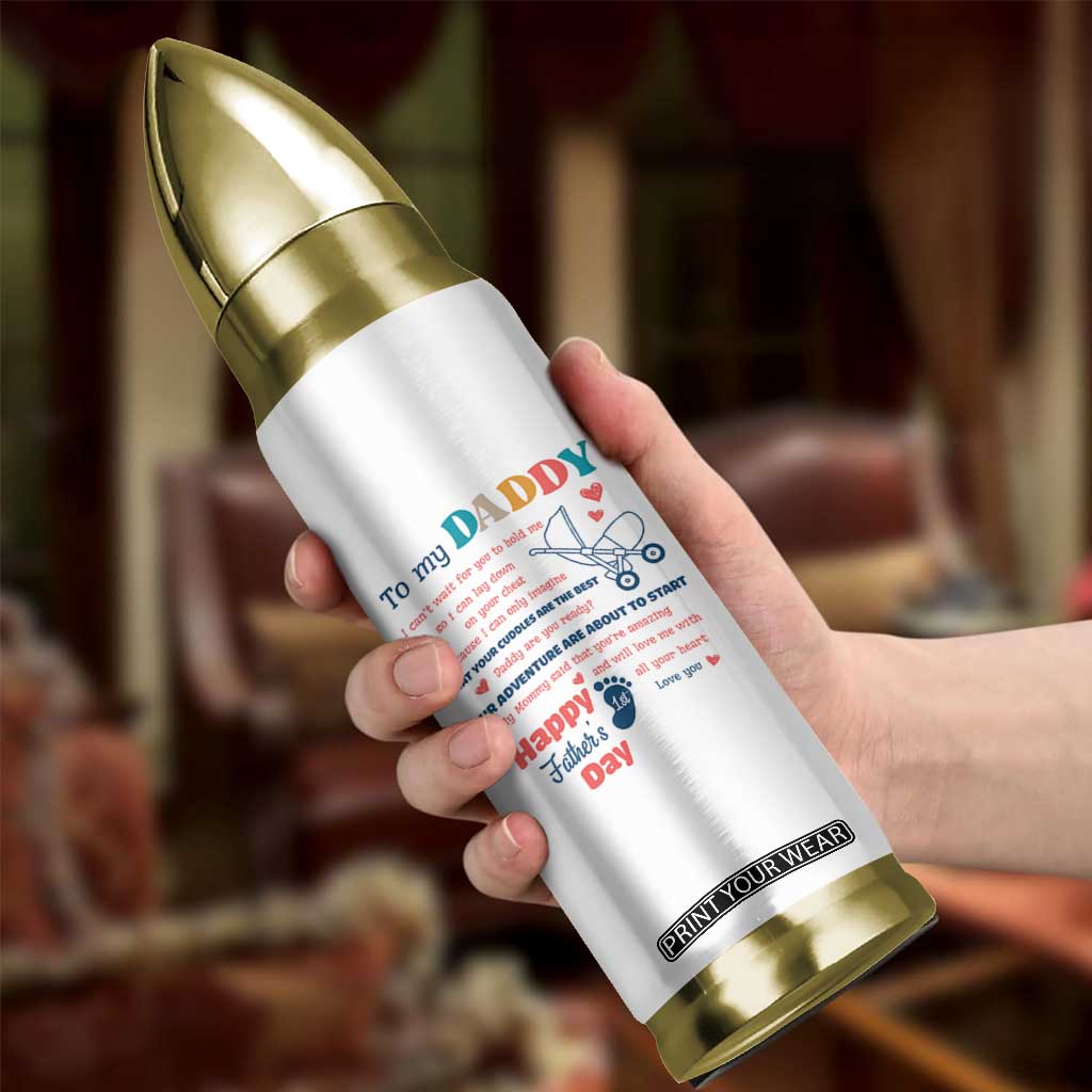 Happy First Fathers Day Bullet Tumbler New Dad 1st Time Daddy Announcement TB10 Print Your Wear