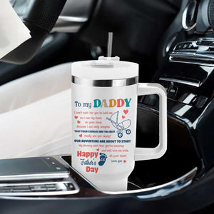 Happy First Fathers Day Tumbler With Handle New Dad 1st Time Daddy Announcement TB10 Print Your Wear