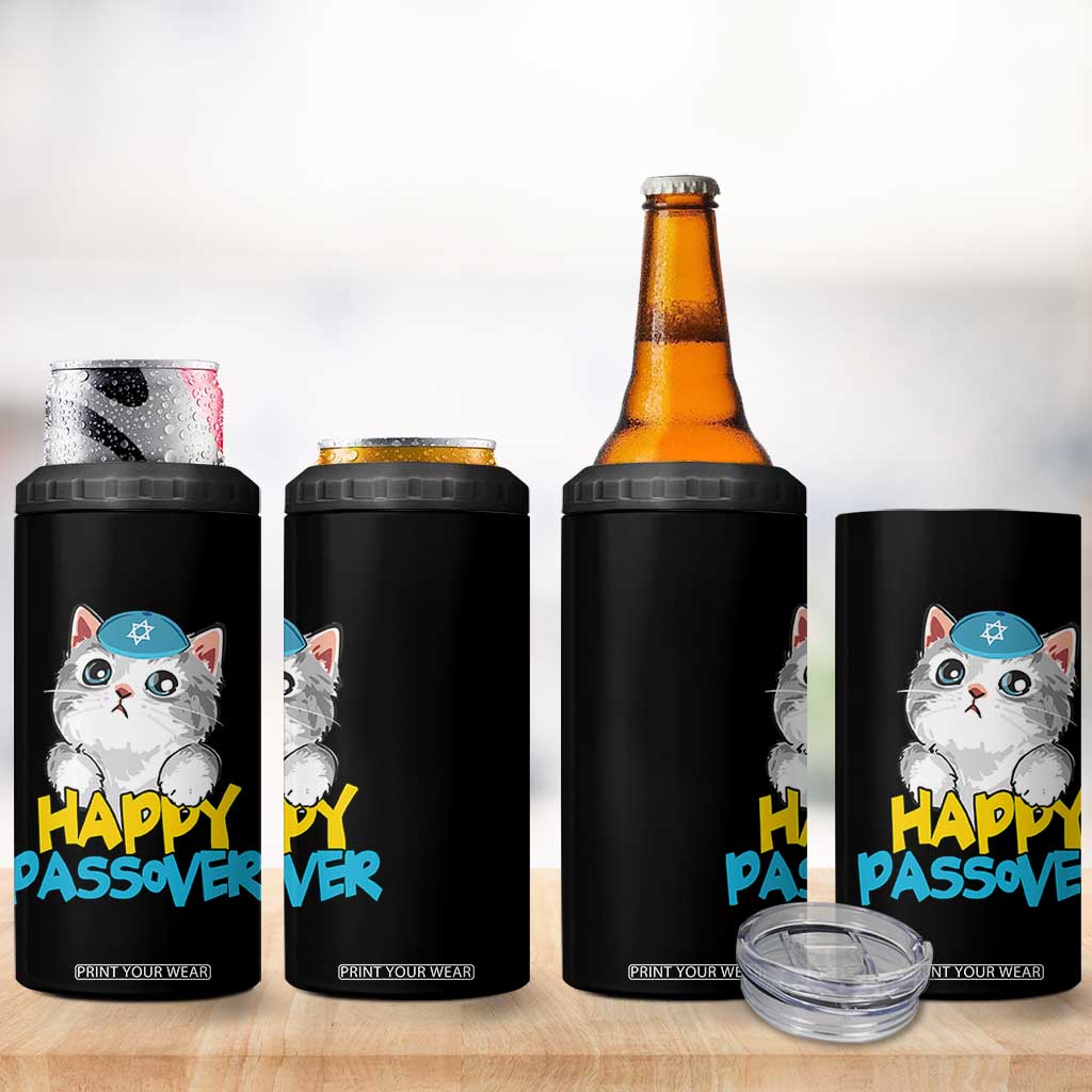 Happy Passover Cute Cat 4 in 1 Can Cooler Tumbler Seder Jewish Pesach TS02 Print Your Wear