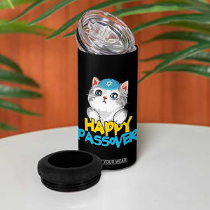 Happy Passover Cute Cat 4 in 1 Can Cooler Tumbler Seder Jewish Pesach TS02 Print Your Wear