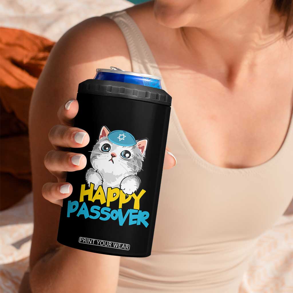Happy Passover Cute Cat 4 in 1 Can Cooler Tumbler Seder Jewish Pesach TS02 Print Your Wear