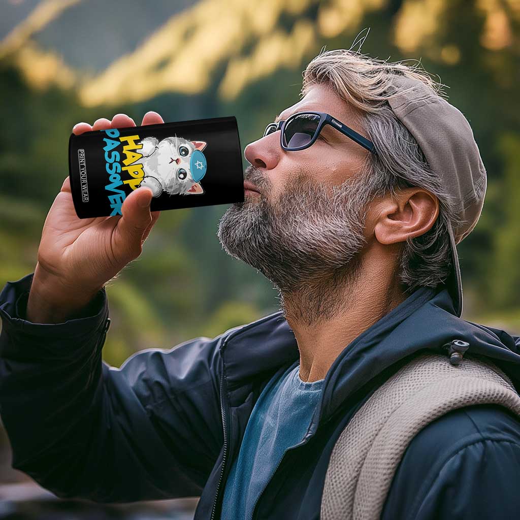 Happy Passover Cute Cat 4 in 1 Can Cooler Tumbler Seder Jewish Pesach TS02 Print Your Wear