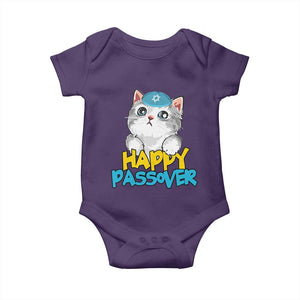 Happy Passover Cute Cat Baby Onesie Seder Jewish Pesach TS02 Purple Print Your Wear