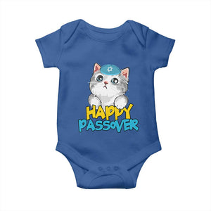 Happy Passover Cute Cat Baby Onesie Seder Jewish Pesach TS02 Royal Blue Print Your Wear