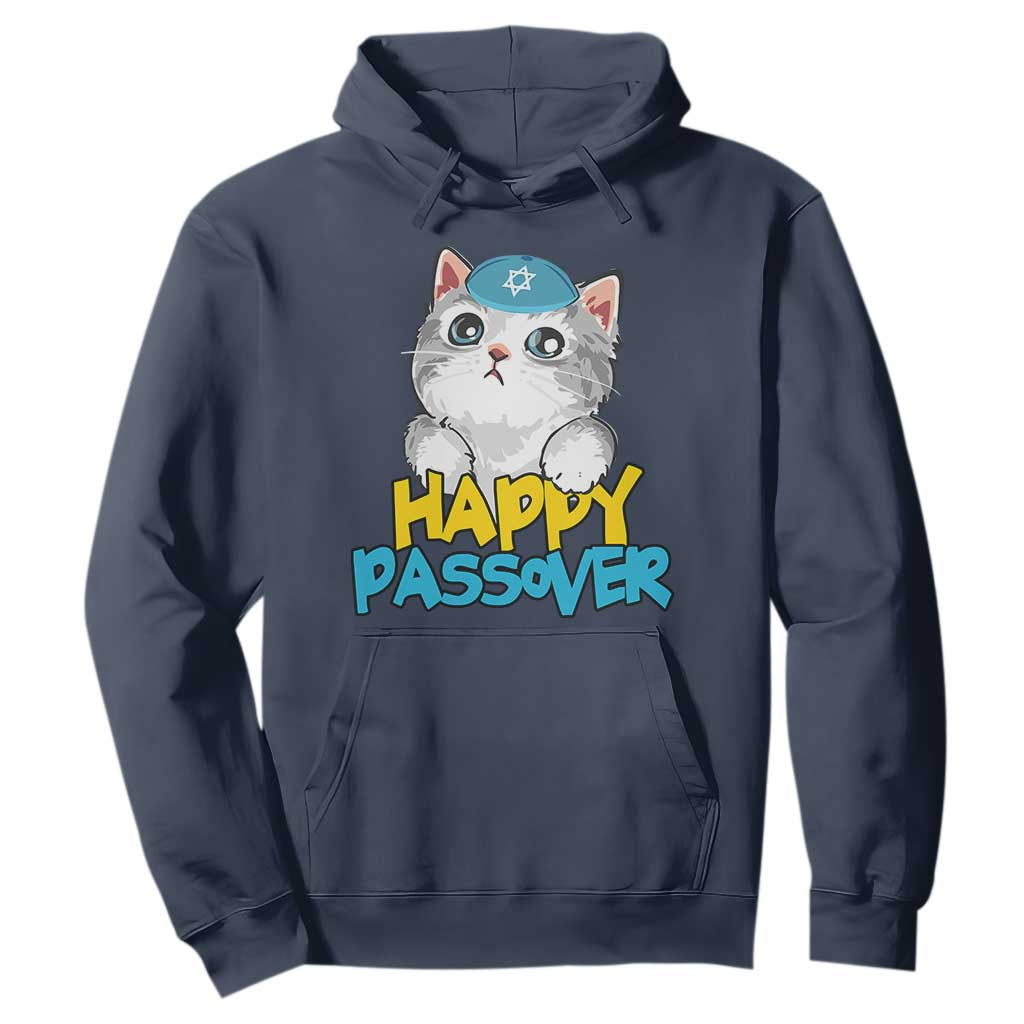 Happy Passover Cute Cat Hoodie Seder Jewish Pesach TS02 Navy Print Your Wear