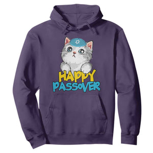 Happy Passover Cute Cat Hoodie Seder Jewish Pesach TS02 Purple Print Your Wear