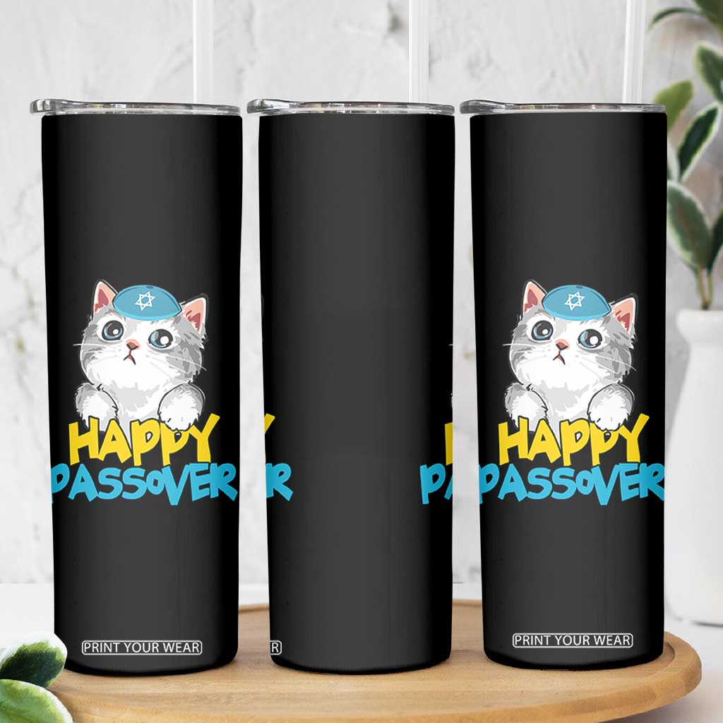 Happy Passover Cute Cat Skinny Tumbler Seder Jewish Pesach TS02 Print Your Wear