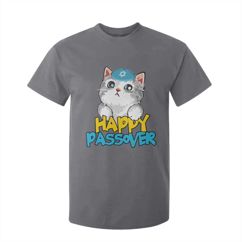 Happy Passover Cute Cat T Shirt For Kid Seder Jewish Pesach TS02 Charcoal Print Your Wear