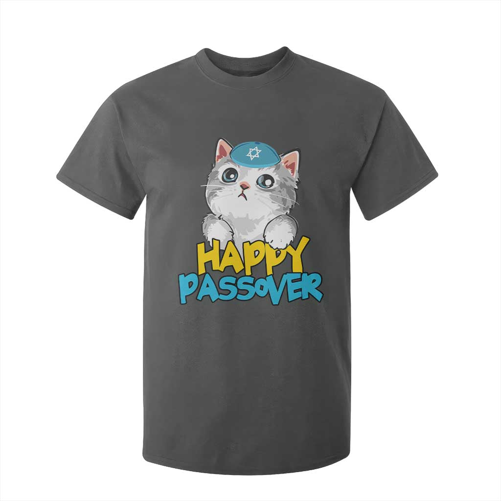 Happy Passover Cute Cat T Shirt For Kid Seder Jewish Pesach TS02 Dark Heather Print Your Wear