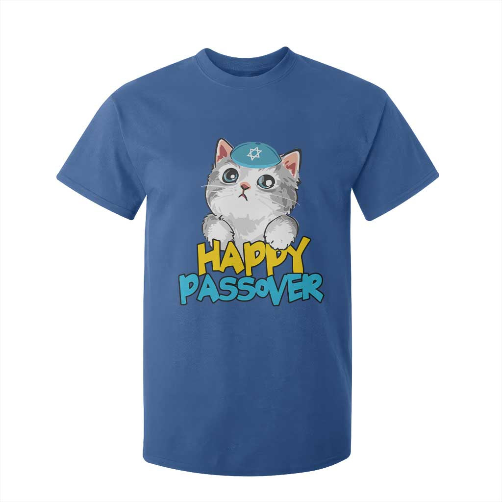 Happy Passover Cute Cat T Shirt For Kid Seder Jewish Pesach TS02 Royal Blue Print Your Wear