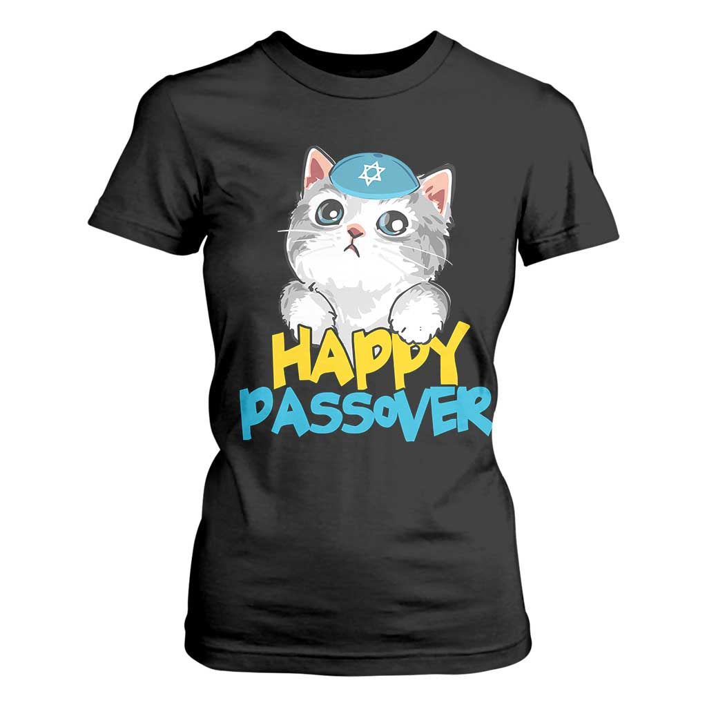 Happy Passover Cute Cat T Shirt For Women Seder Jewish Pesach TS02 Black Print Your Wear