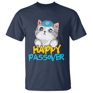 Happy Passover Cute Cat T Shirt Seder Jewish Pesach TS02 Navy Print Your Wear