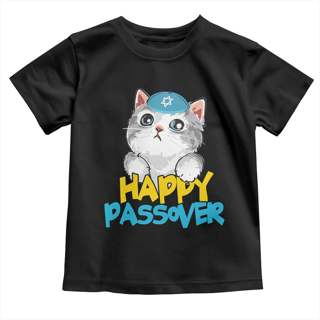Happy Passover Cute Cat Toddler T Shirt Seder Jewish Pesach TS02 Black Print Your Wear