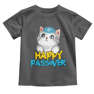 Happy Passover Cute Cat Toddler T Shirt Seder Jewish Pesach TS02 Dark Heather Print Your Wear