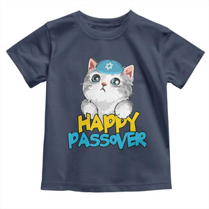 Happy Passover Cute Cat Toddler T Shirt Seder Jewish Pesach TS02 Navy Print Your Wear