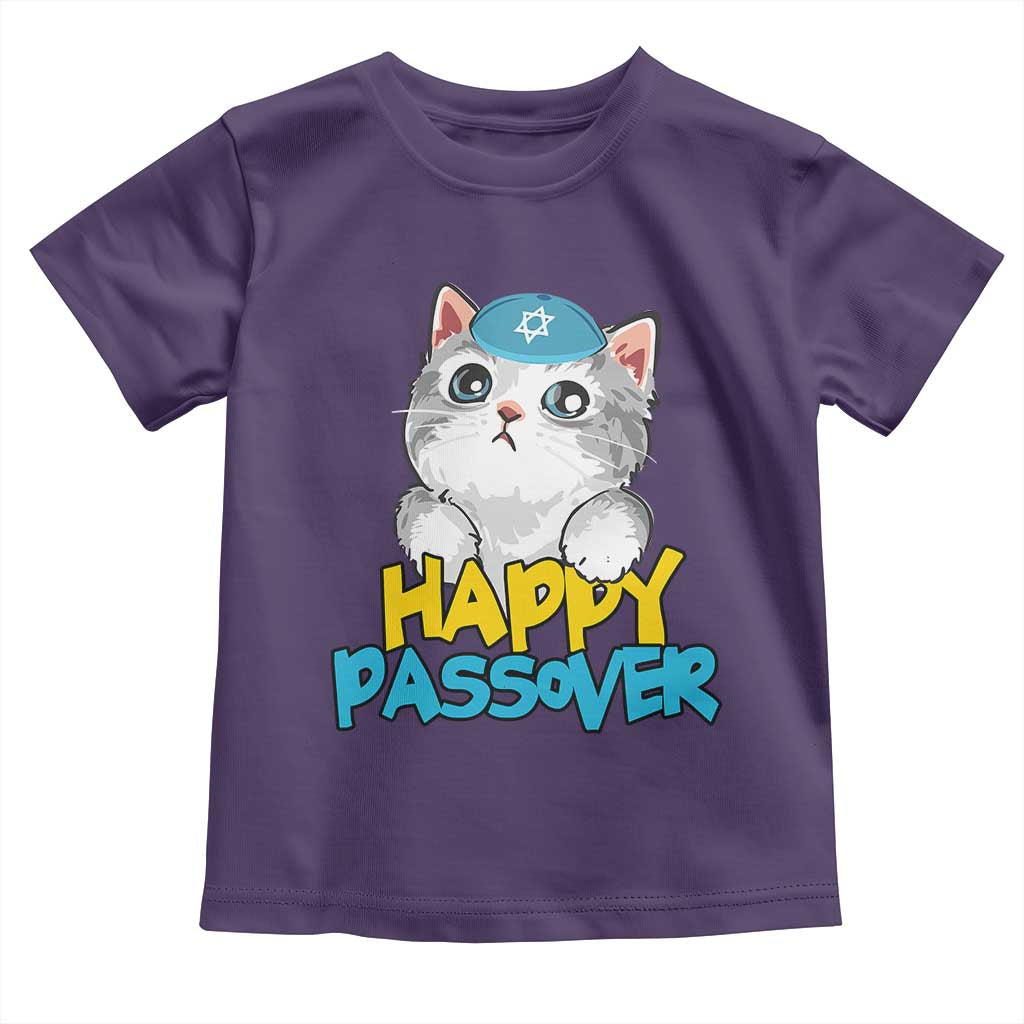 Happy Passover Cute Cat Toddler T Shirt Seder Jewish Pesach TS02 Purple Print Your Wear
