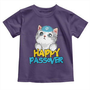 Happy Passover Cute Cat Toddler T Shirt Seder Jewish Pesach TS02 Purple Print Your Wear