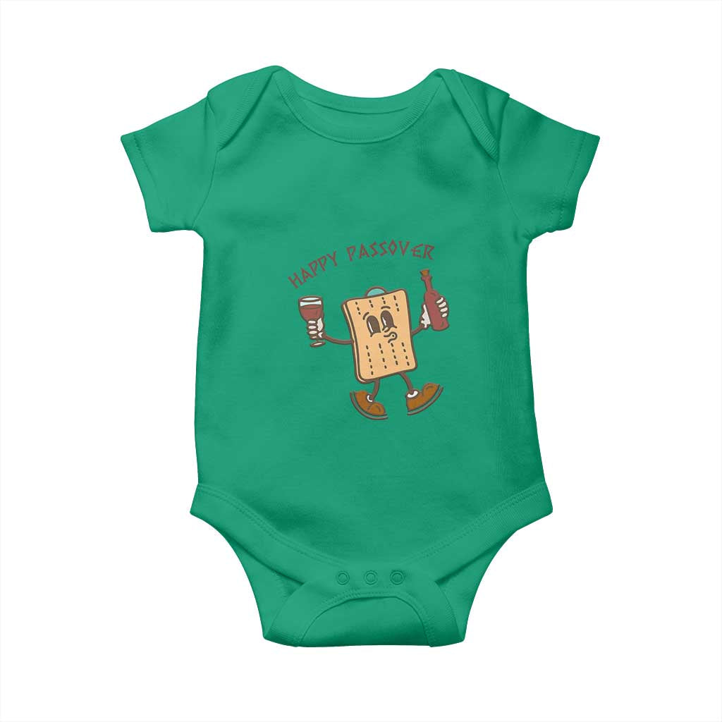 Happy Passover Matzah Drinking Baby Onesie Wine and Matzo Matzatarian Funny Pesach Jewish TS02 Irish Green Print Your Wear