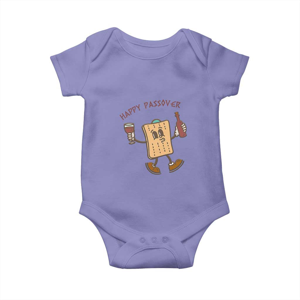 Happy Passover Matzah Drinking Baby Onesie Wine and Matzo Matzatarian Funny Pesach Jewish TS02 Violet Print Your Wear
