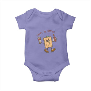 Happy Passover Matzah Drinking Baby Onesie Wine and Matzo Matzatarian Funny Pesach Jewish TS02 Violet Print Your Wear