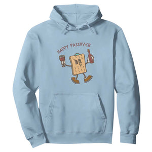 Happy Passover Matzah Drinking Hoodie Wine and Matzo Matzatarian Funny Pesach Jewish TS02 Light Blue Print Your Wear