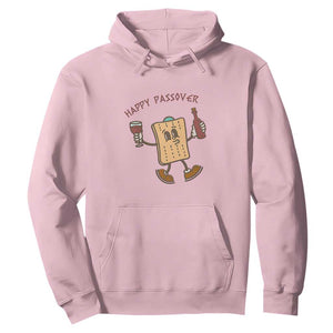 Happy Passover Matzah Drinking Hoodie Wine and Matzo Matzatarian Funny Pesach Jewish TS02 Light Pink Print Your Wear