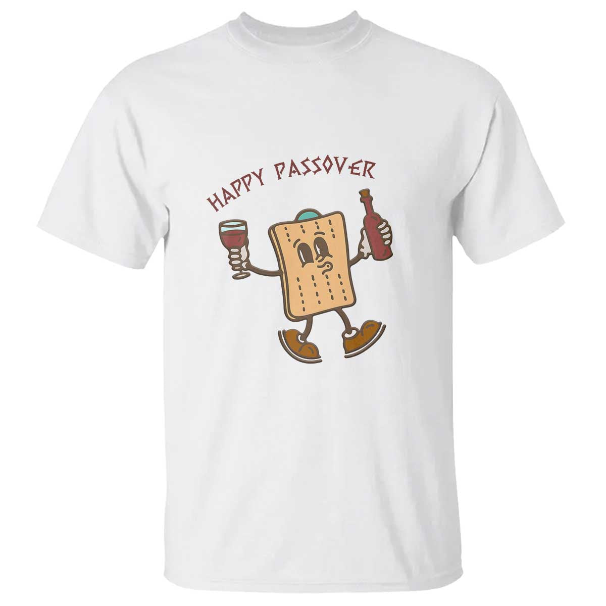 Happy Passover Matzah Drinking T Shirt Wine and Matzo Matzatarian Funny Pesach Jewish TS02 White Print Your Wear