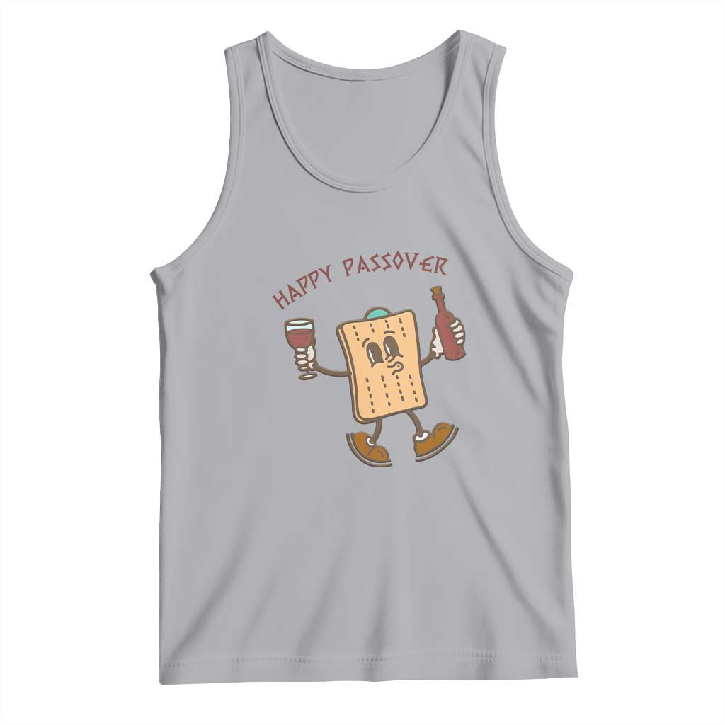 Happy Passover Matzah Drinking Tank Top Wine and Matzo Matzatarian Funny Pesach Jewish TS02 Athletic Heather Print Your Wear
