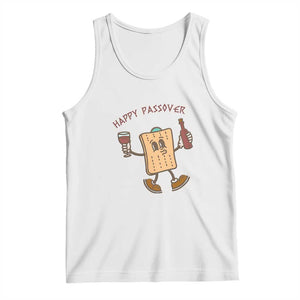Happy Passover Matzah Drinking Tank Top Wine and Matzo Matzatarian Funny Pesach Jewish TS02 White Print Your Wear