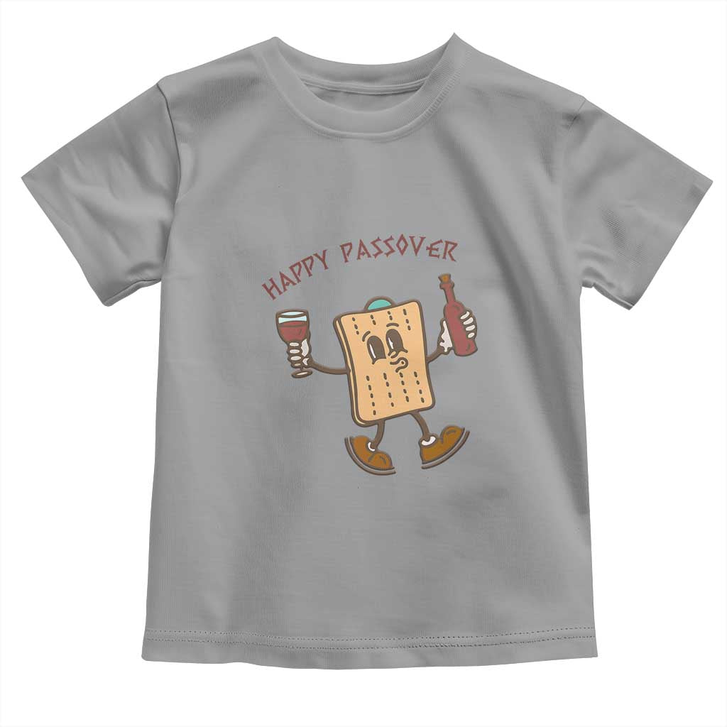 Happy Passover Matzah Drinking Toddler T Shirt Wine and Matzo Matzatarian Funny Pesach Jewish TS02 Sport Gray Print Your Wear