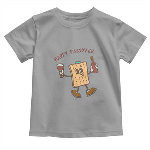 Happy Passover Matzah Drinking Toddler T Shirt Wine and Matzo Matzatarian Funny Pesach Jewish TS02 Sport Gray Print Your Wear