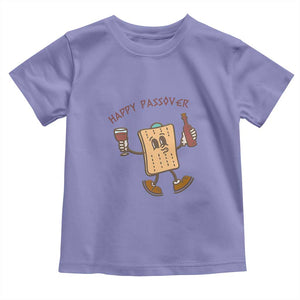 Happy Passover Matzah Drinking Toddler T Shirt Wine and Matzo Matzatarian Funny Pesach Jewish TS02 Violet Print Your Wear