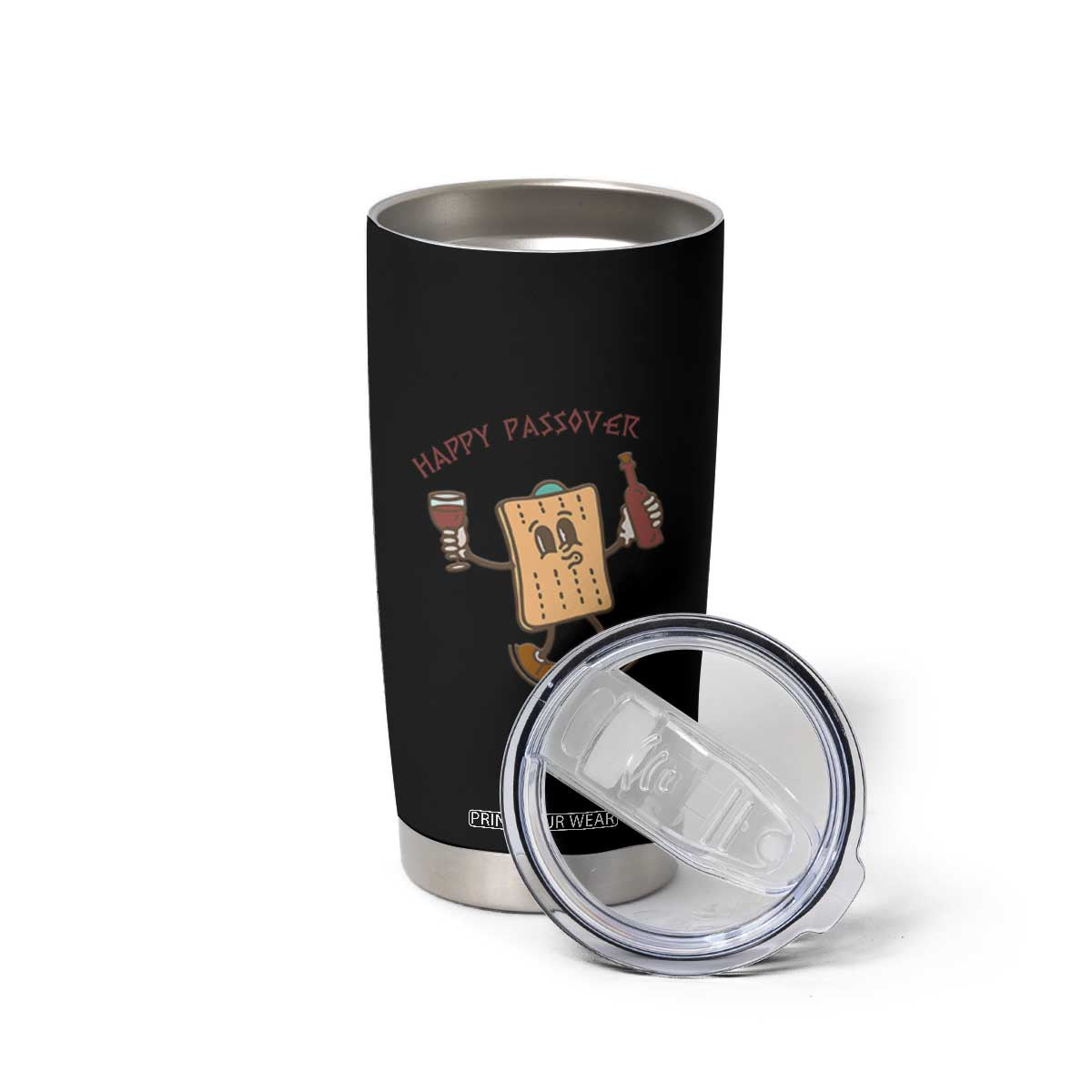Happy Passover Matzah Drinking Tumbler Cup Wine and Matzo Matzatarian Funny Pesach Jewish TS02 Print Your Wear