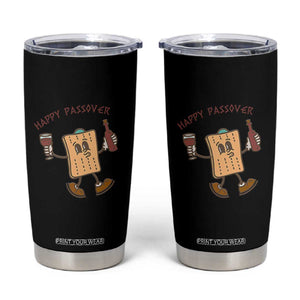 Happy Passover Matzah Drinking Tumbler Cup Wine and Matzo Matzatarian Funny Pesach Jewish TS02 Black Print Your Wear