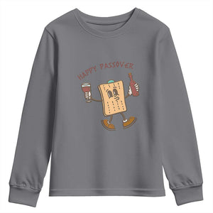 Happy Passover Matzah Drinking Youth Sweatshirt Wine and Matzo Matzatarian Funny Pesach Jewish TS02 Charcoal Print Your Wear