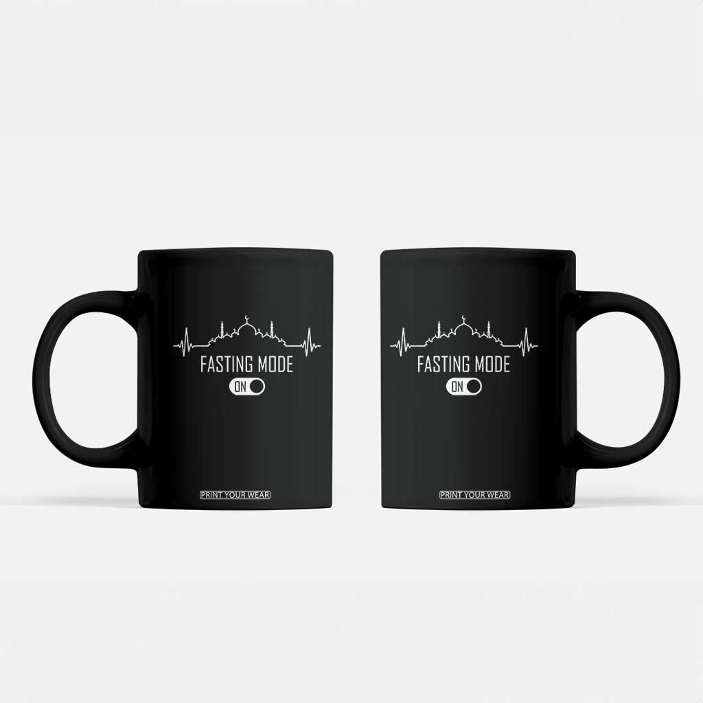 Happy Ramadan Islamic Coffee Mug Fasting Mode Is On Muslim TS02 Black Print Your Wear