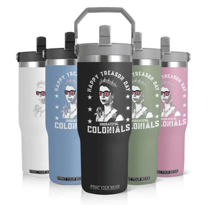 Happy Treason Day Flip Straw Tumbler British Queen Funny July 4th Colonial Meme TS10 Print Your Wear