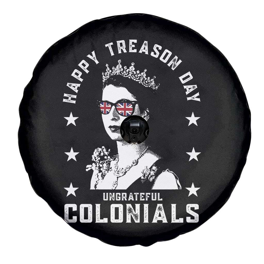 Happy Treason Day Spare Tire Cover British Queen Funny July 4th Colonial Meme TS10 Print Your Wear