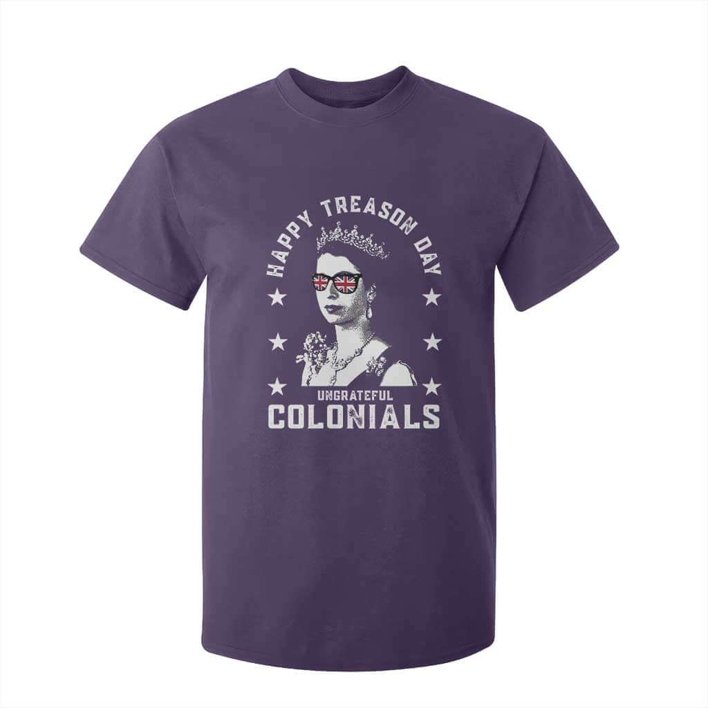 Happy Treason Day T Shirt For Kid British Queen Funny July 4th Colonial Meme TS10 Purple Print Your Wear