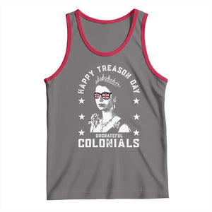 Happy Treason Day Tank Top British Queen Funny July 4th Colonial Meme TS10 Deep Heather Red Print Your Wear