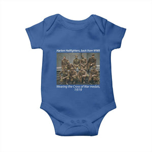 Harlem Hellfighters 1919 WWII Heroes Baby Onesie Cross of War Medal Tribute African American Black History TS02 Royal Blue Print Your Wear