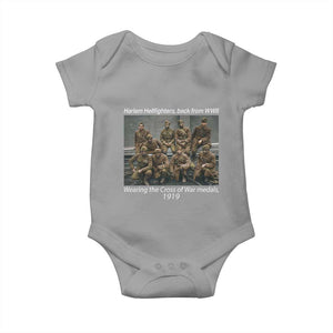 Harlem Hellfighters 1919 WWII Heroes Baby Onesie Cross of War Medal Tribute African American Black History TS02 Sport Gray Print Your Wear