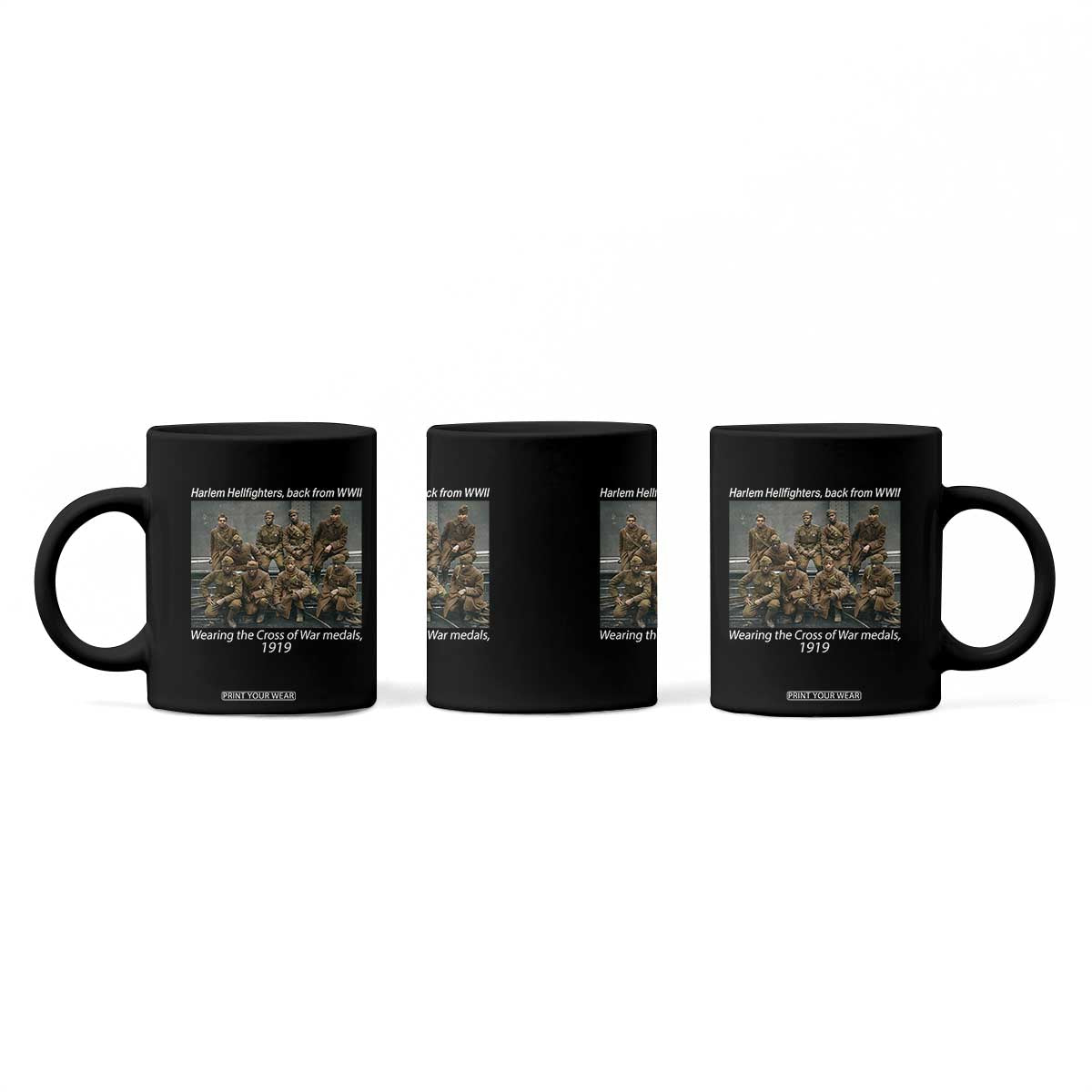 Harlem Hellfighters 1919 WWII Heroes Coffee Mug Cross of War Medal Tribute African American Black History TS02 Print Your Wear