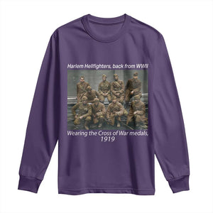 Harlem Hellfighters 1919 WWII Heroes Long Sleeve Shirt Cross of War Medal Tribute African American Black History TS02 Purple Print Your Wear