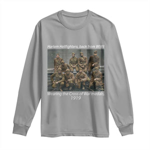 Harlem Hellfighters 1919 WWII Heroes Long Sleeve Shirt Cross of War Medal Tribute African American Black History TS02 Sport Gray Print Your Wear