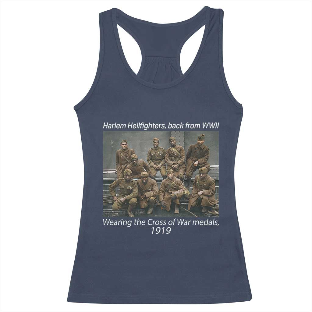 Harlem Hellfighters 1919 WWII Heroes Racerback Tank Top Cross of War Medal Tribute African American Black History TS02 Navy Print Your Wear