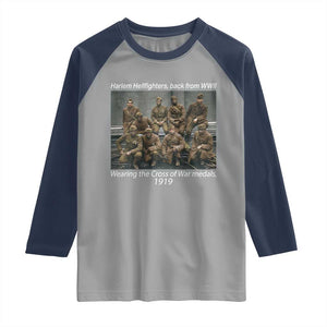 Harlem Hellfighters 1919 WWII Heroes Raglan Shirt Cross of War Medal Tribute African American Black History TS02 Sport Gray Navy Print Your Wear
