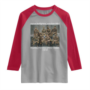 Harlem Hellfighters 1919 WWII Heroes Raglan Shirt Cross of War Medal Tribute African American Black History TS02 Sport Gray Red Print Your Wear