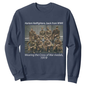 Harlem Hellfighters 1919 WWII Heroes Sweatshirt Cross of War Medal Tribute African American Black History TS02 Navy Print Your Wear